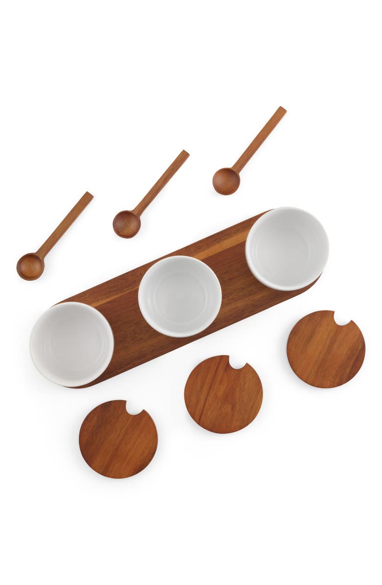 Nambé Duets Triple Condiments Server Set, Alternate, color, White