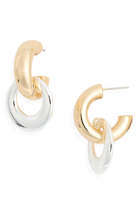 Ring Drop Huggie Hoop Earrings