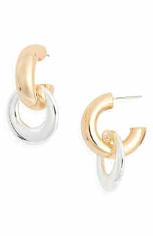 Ring Drop Huggie Hoop Earrings