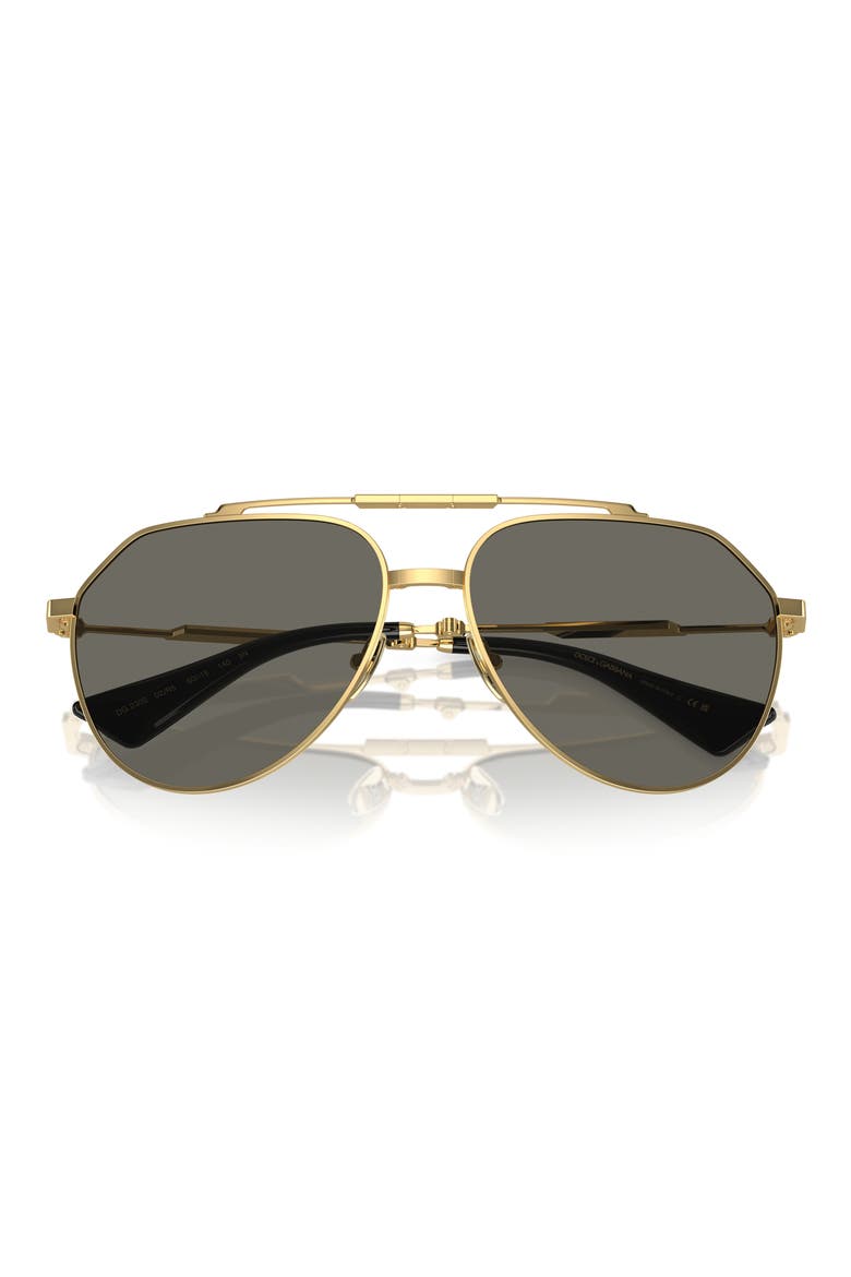 60mm Pilot Sunglasses, Main, color, GREY