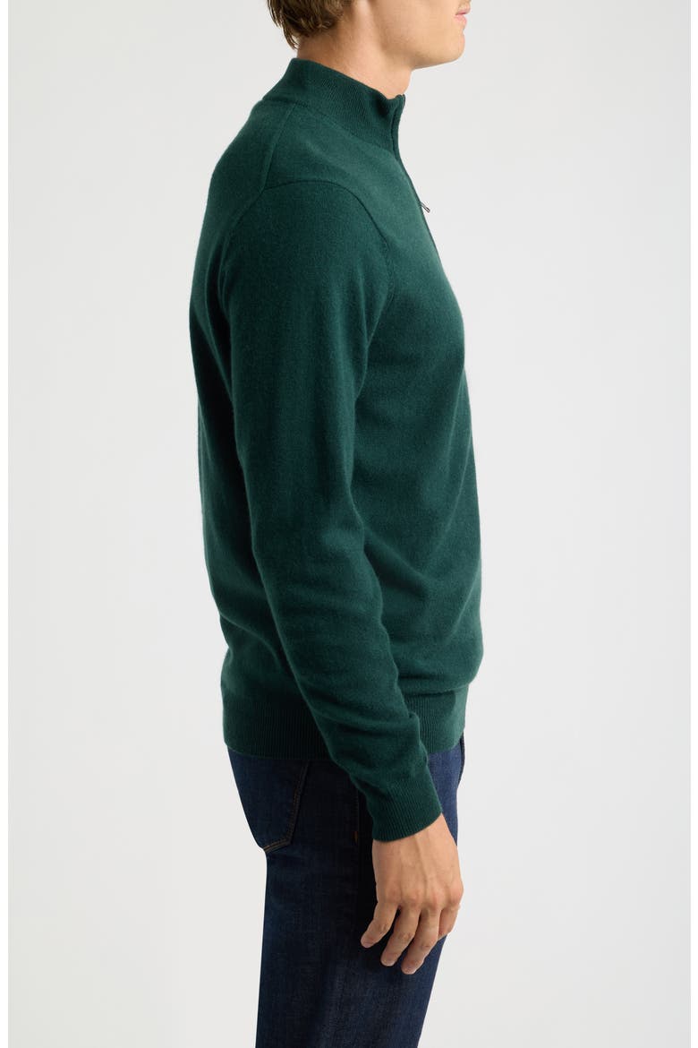 Crown Anniversary Quarter Zip Cashmere Sweater, Alternate, color, PINE BROOK