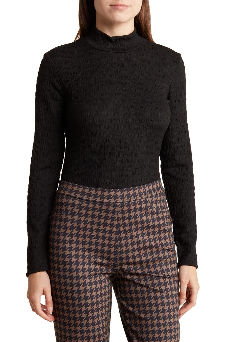 Day Dream Mock Neck Long Sleeve Top, Main, color, BLACK