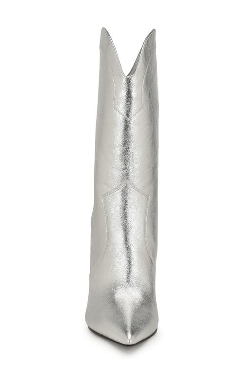 Nine West Grasy Western Boot In Silver