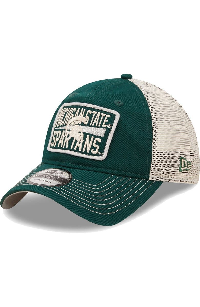 New Era Men's New Era Green/Natural Michigan State Spartans Devoted 9TWENTY Adjustable Hat, Main, color, Green