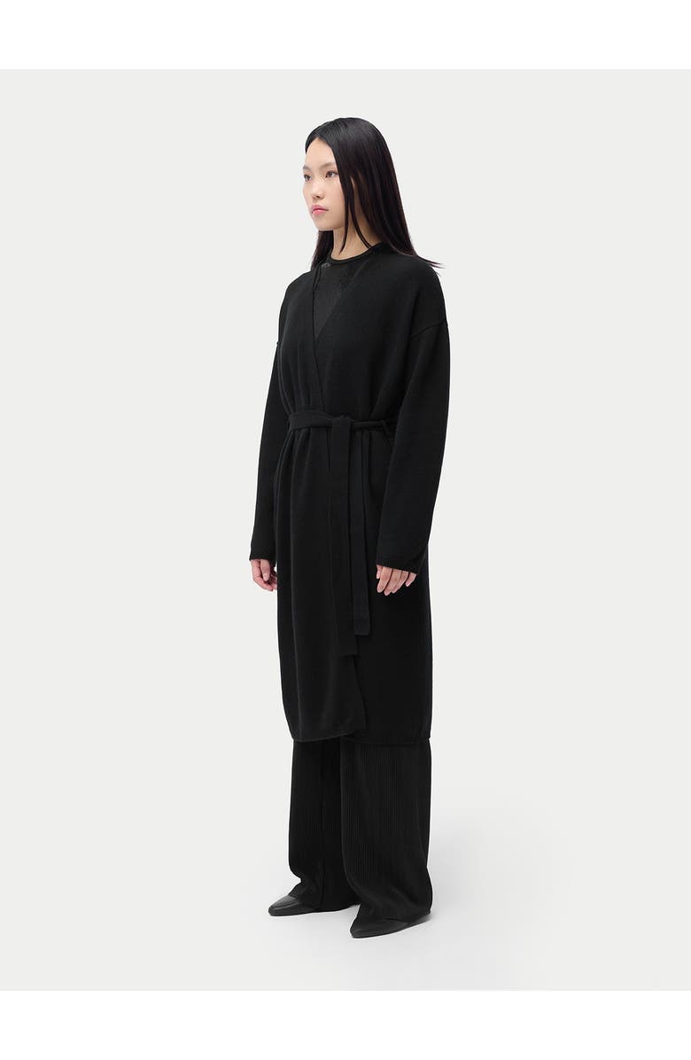 GOBI Mongolian Cashmere Long Maternity Cashmere Robe, Alternate, color, Black