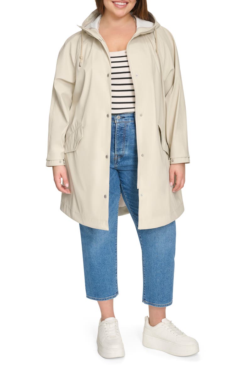 Water Resistant Hooded Raincoat, Alternate, color, OATMEAL
