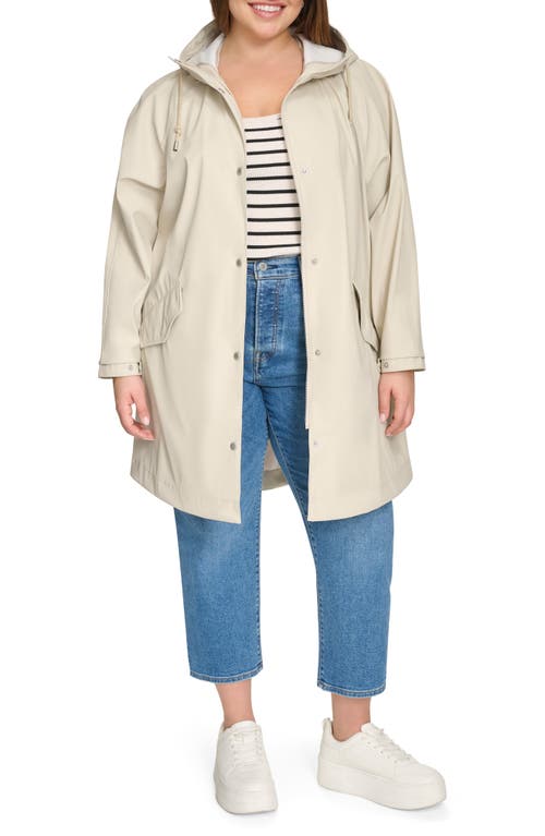 Levi's Water Resistant Hooded Raincoat In Oatmeal
