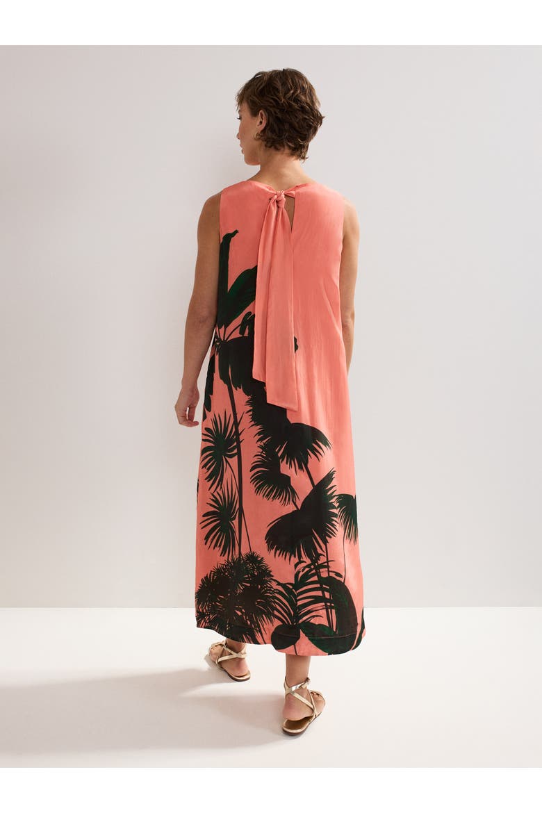 Leila Palm Midi Dress, Alternate, color, Coral