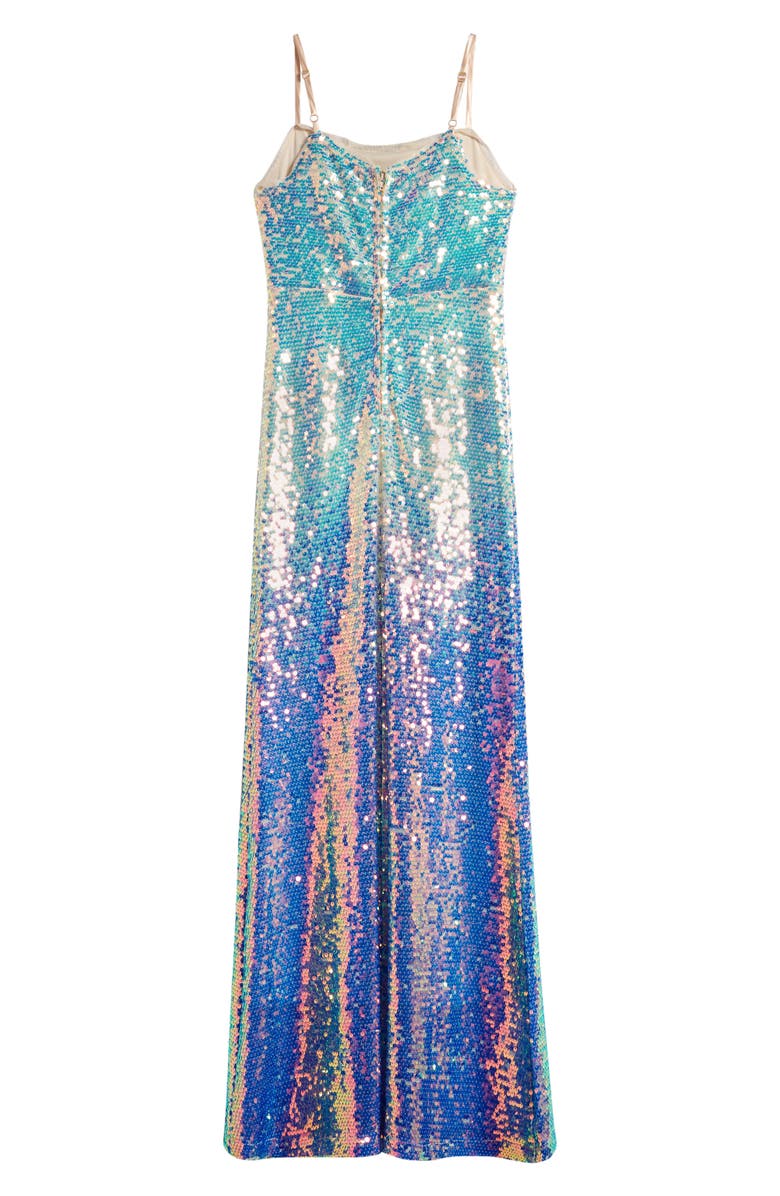 LOVE, NICKIE LEW Kids' Ombré Sequin Maxi Party Dress, Alternate, color,