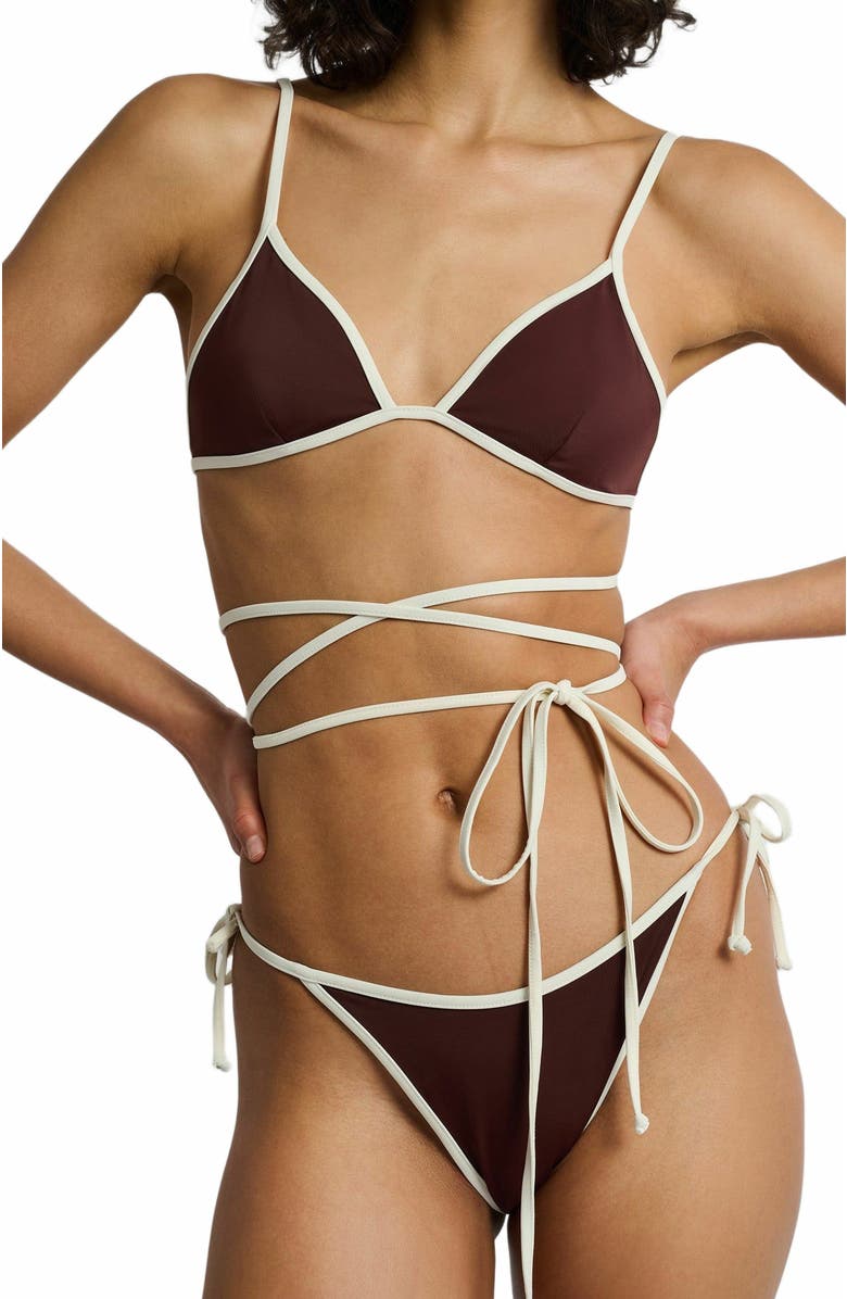 Onia Soleil Bikini Top, Alternate, color, Rum/Egret