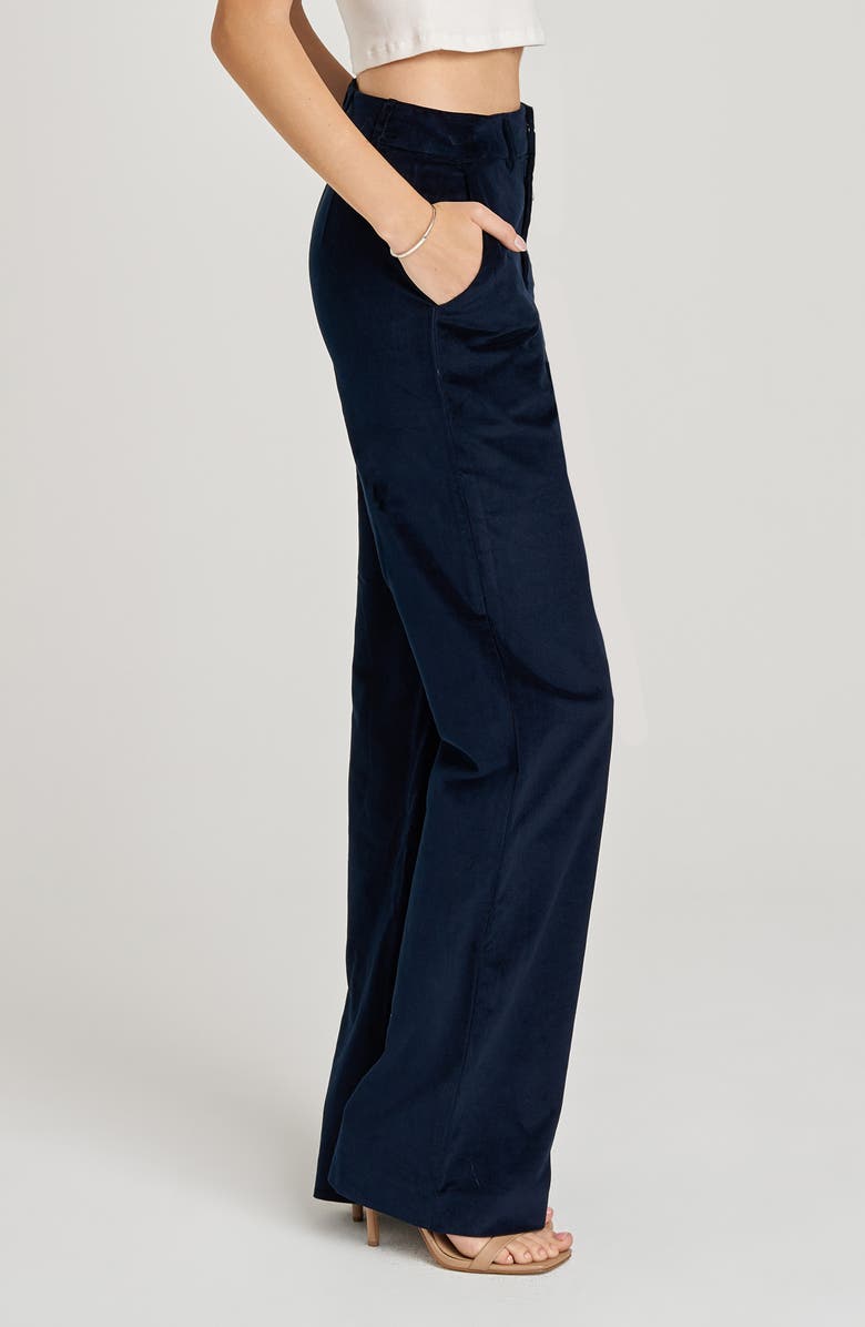 WAYF x Sara Walker Lee Velveteen Pants, Alternate, color, Navy