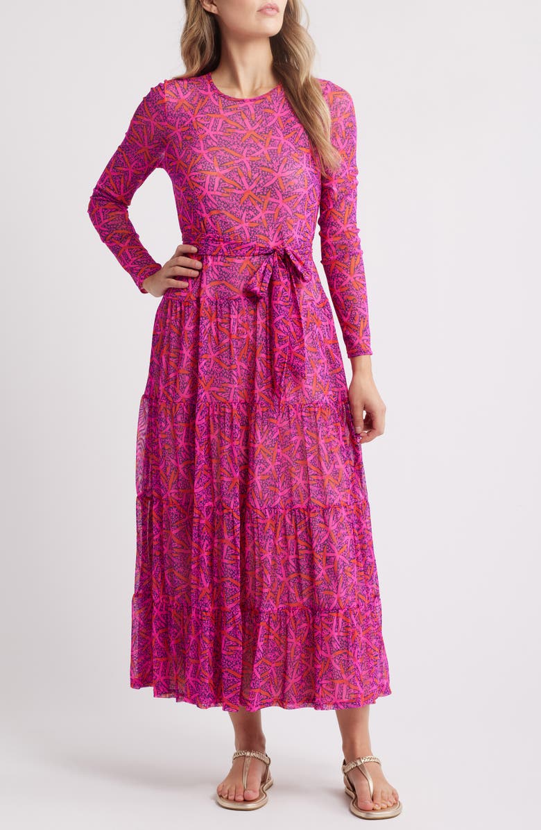 Lilly Pulitzer<sup>®</sup> Izabella Print Long Sleeve Tiered Maxi Dress, Main, color, 