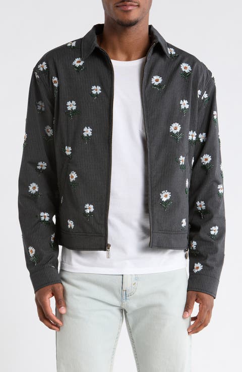 Floral Sequin Pinstripe Jacket