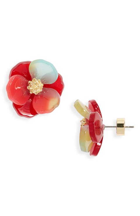 Floral Statement Stud Earrings