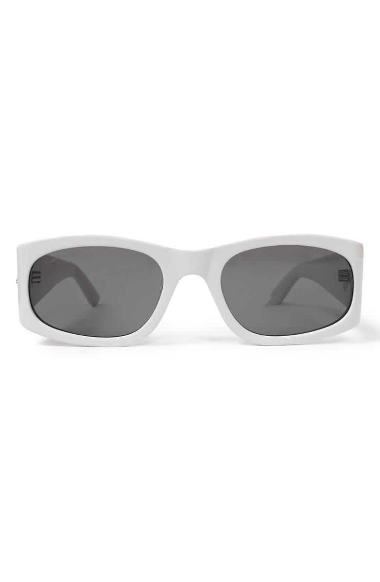 PLEASURES x Akila Eazy 55mm Rectangular Sunglasses, Main, color, Moon Rock