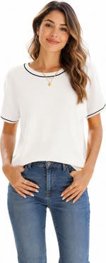 Zilpu Lightweight Soft Knit Crewneck Top