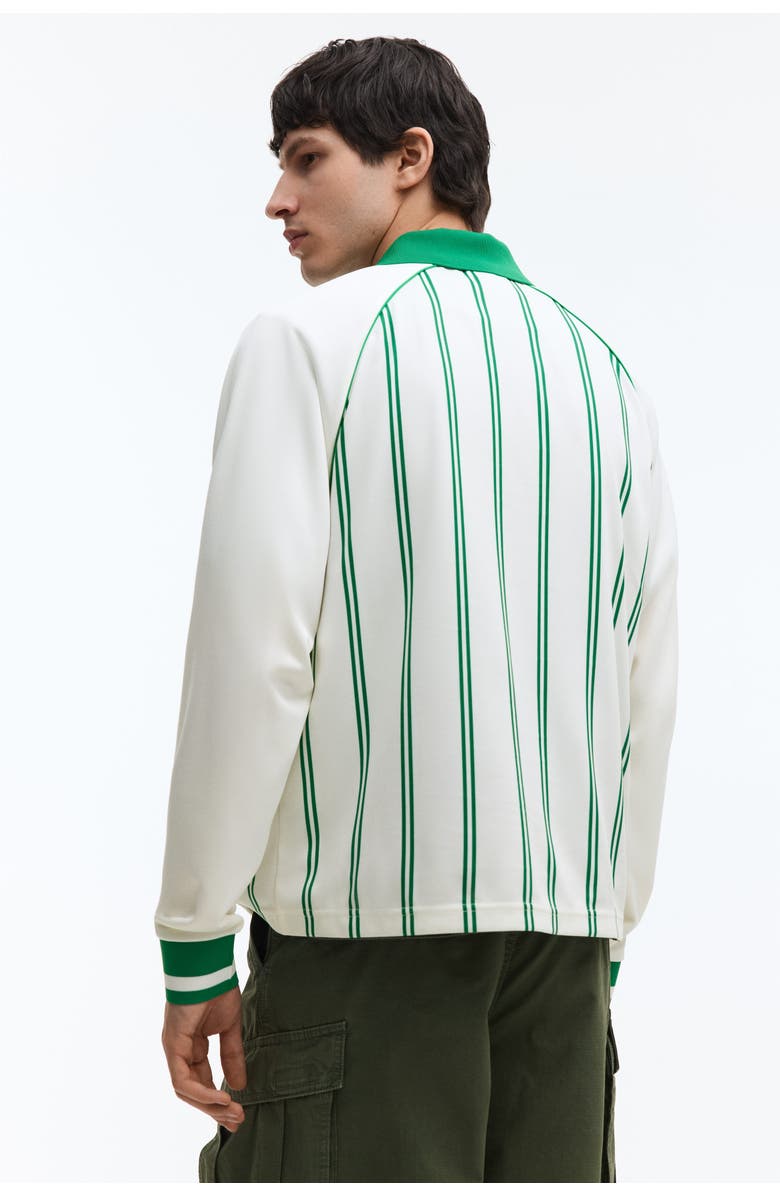 H&M Loose Fit Printed Polo Shirt, Alternate, color, White/Striped