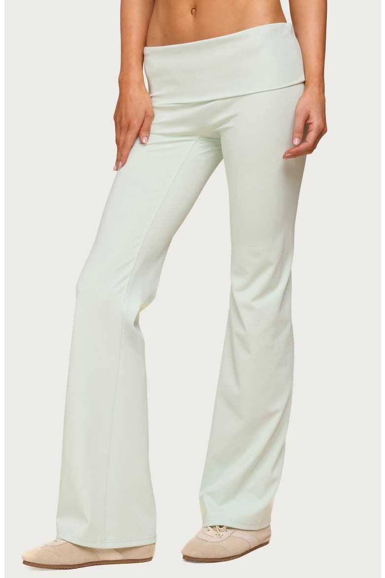 Oriane Foldover Flare Leggings, Main, color, MINT