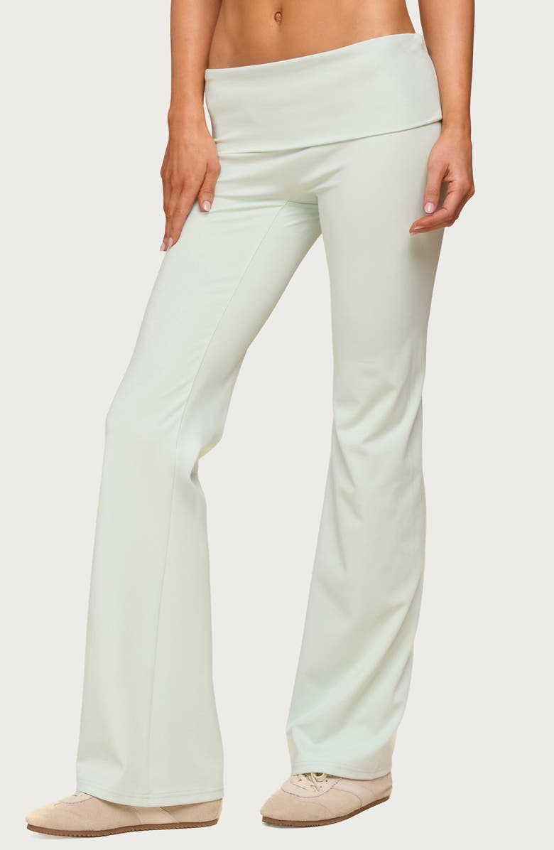 EDIKTED Oriane Foldover Flare Leggings, Main, color,
