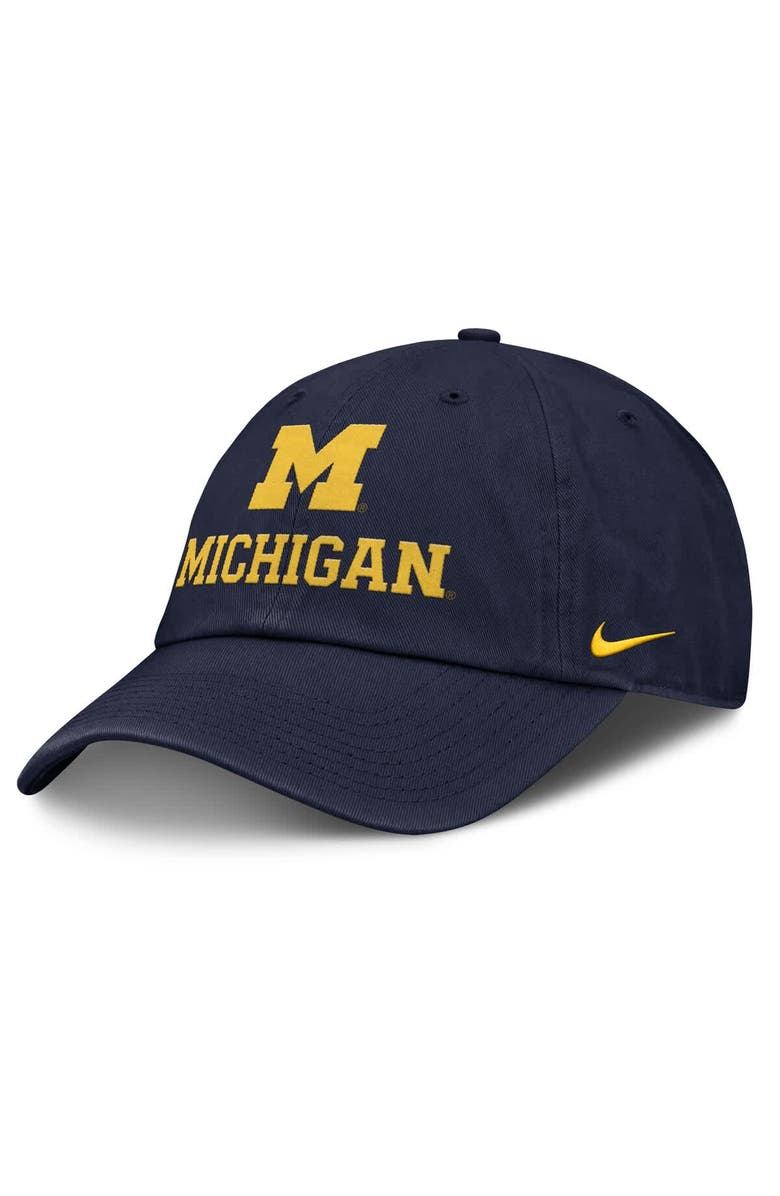Nike Men's Nike Navy Michigan Wolverines 2025 Sideline Club Adjustable Hat, Main, color, 