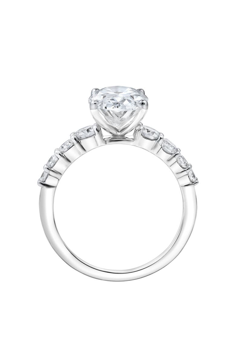 LuvMyJewelry Julia 14K White Gold Oval Lab Grown Diamond Engagement Ring - 3.7 Ct, Alternate, color, 14K White Gold