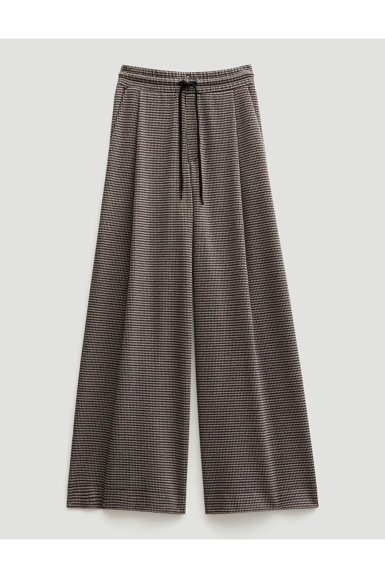 Check Wide Leg Jersey Pants, Alternate, color, Brown Check