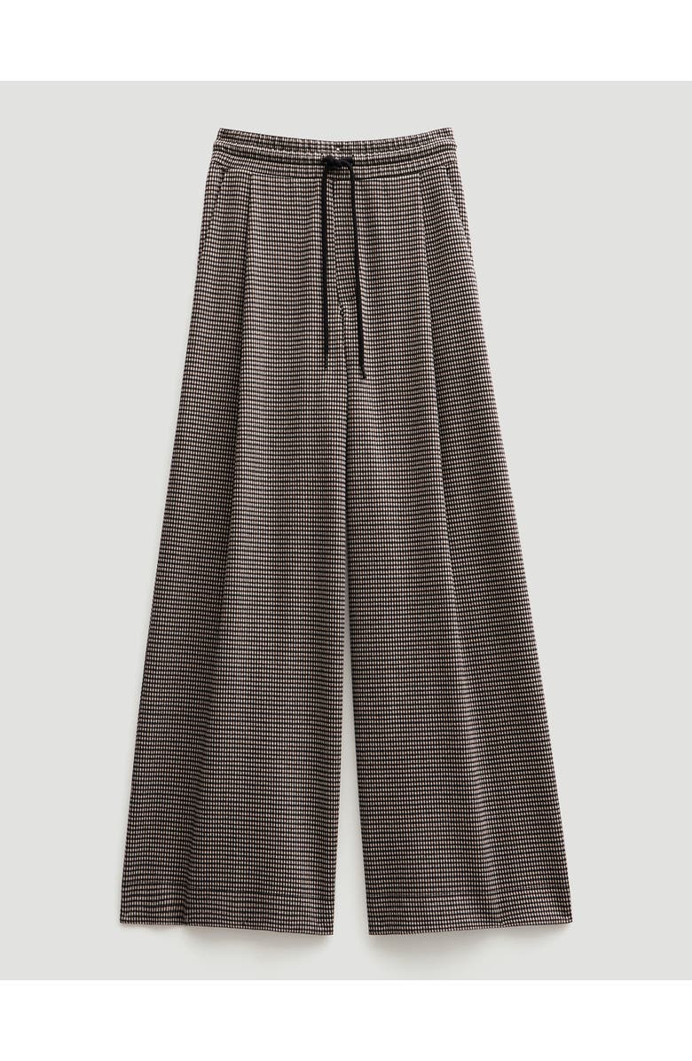 Hush Check Wide Leg Jersey Pants, Alternate, color, Brown Check