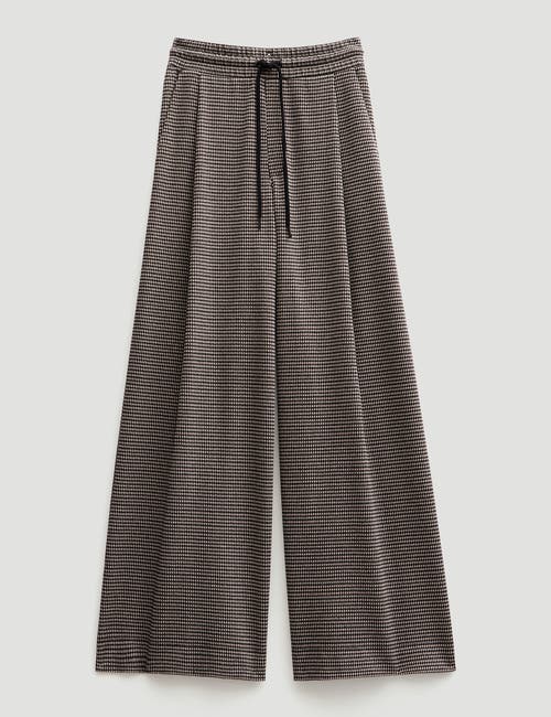 Hush Check Wide Leg Jersey Pants In Gray