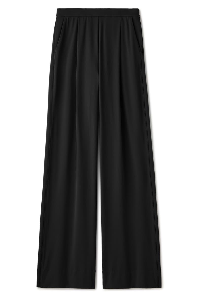 Revive Pleated Wide Leg Pants, Alternate, color, PURE BLACK