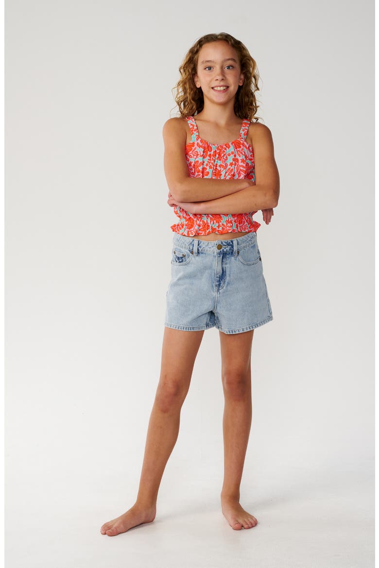 Kids' Sunshine Square Smocked Tank Top, Alternate, color, MINT HAZE