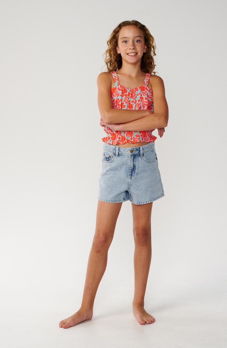 Rip Curl Kids' Sunshine Square Smocked Tank Top, Alternate, color, Mint Haze