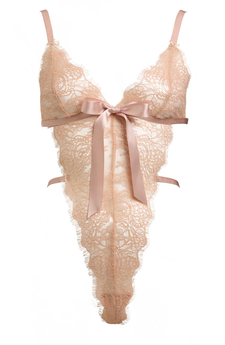 Von Follies By Dita Von Teese Fantacist Teddy, Alternate, color, Vintage Peach