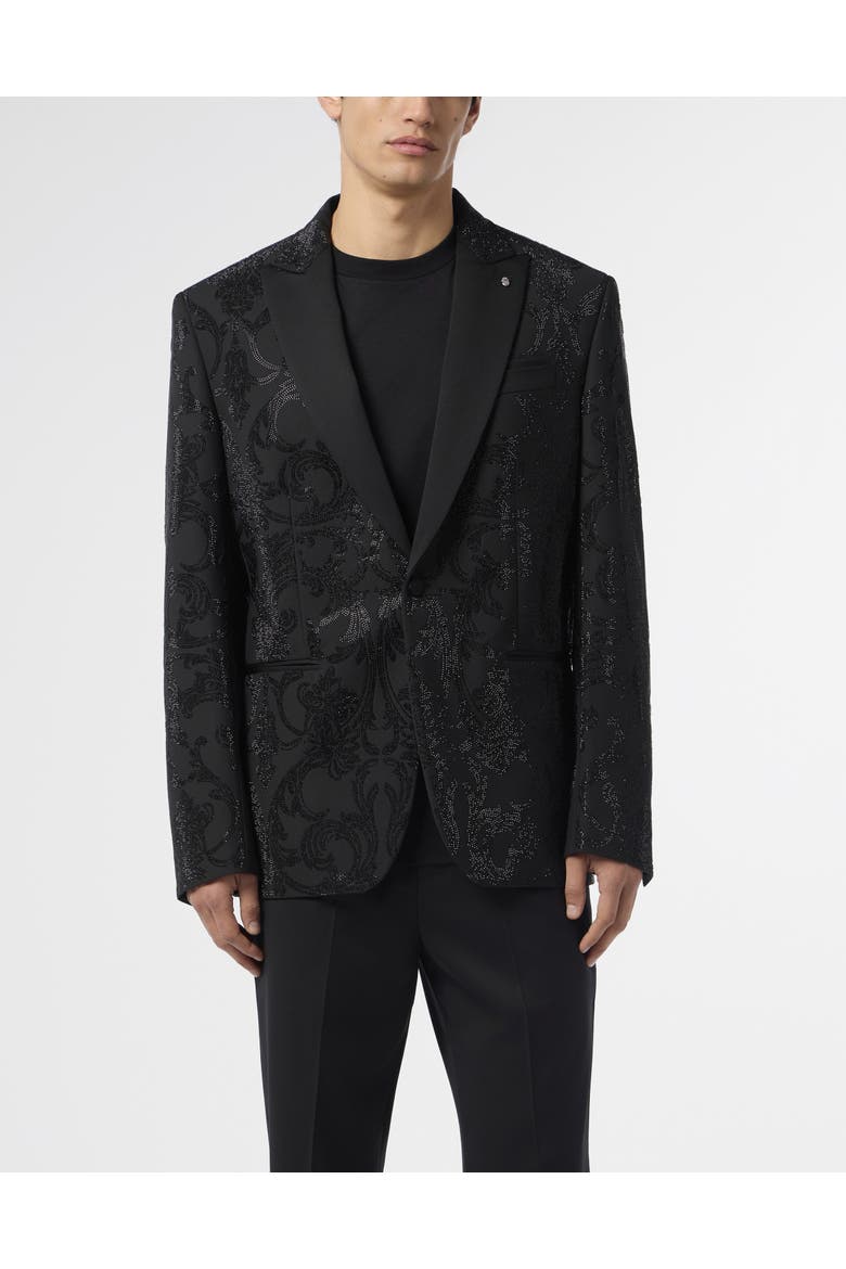 Blazer Brocade Strass Men, Main, color, black