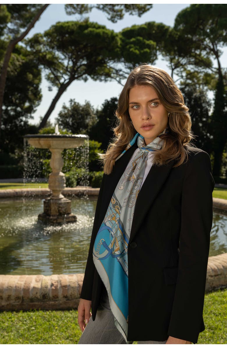 Elizabetta Epona - Silk Foulard for Women, Alternate, color, Blue