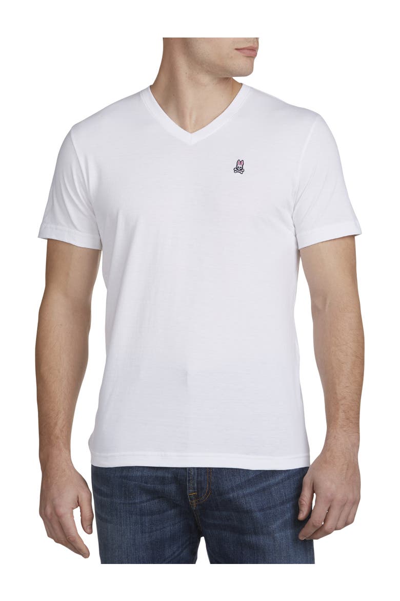 Logo V-Neck T-Shirt, Alternate, color, WHITE