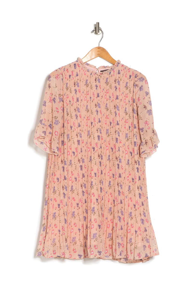 MELLODAY Plissé Ruffle Minidress, Alternate, color,