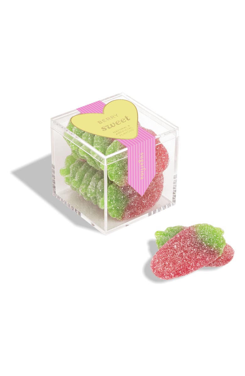 sugarfina Berry Sweet Set of 4 Sour Strawberries Candy Cubes, Alternate, color, 