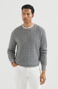 Brunello Cucinelli Cashmere vanisé cable knit sweater