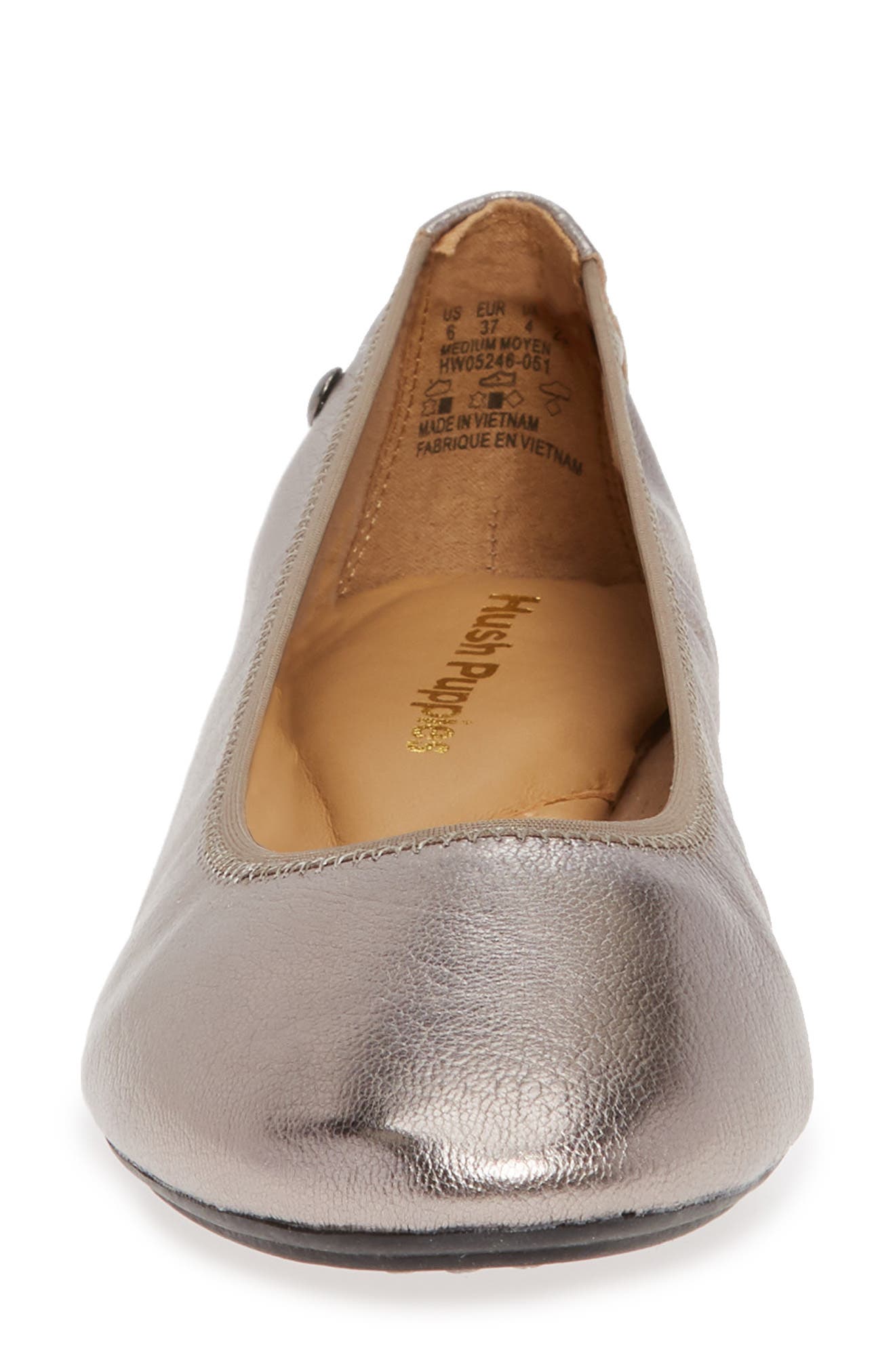 'Chaste' Ballet Flat, Alternate, color, GUNMETAL METALLIC LEATHER