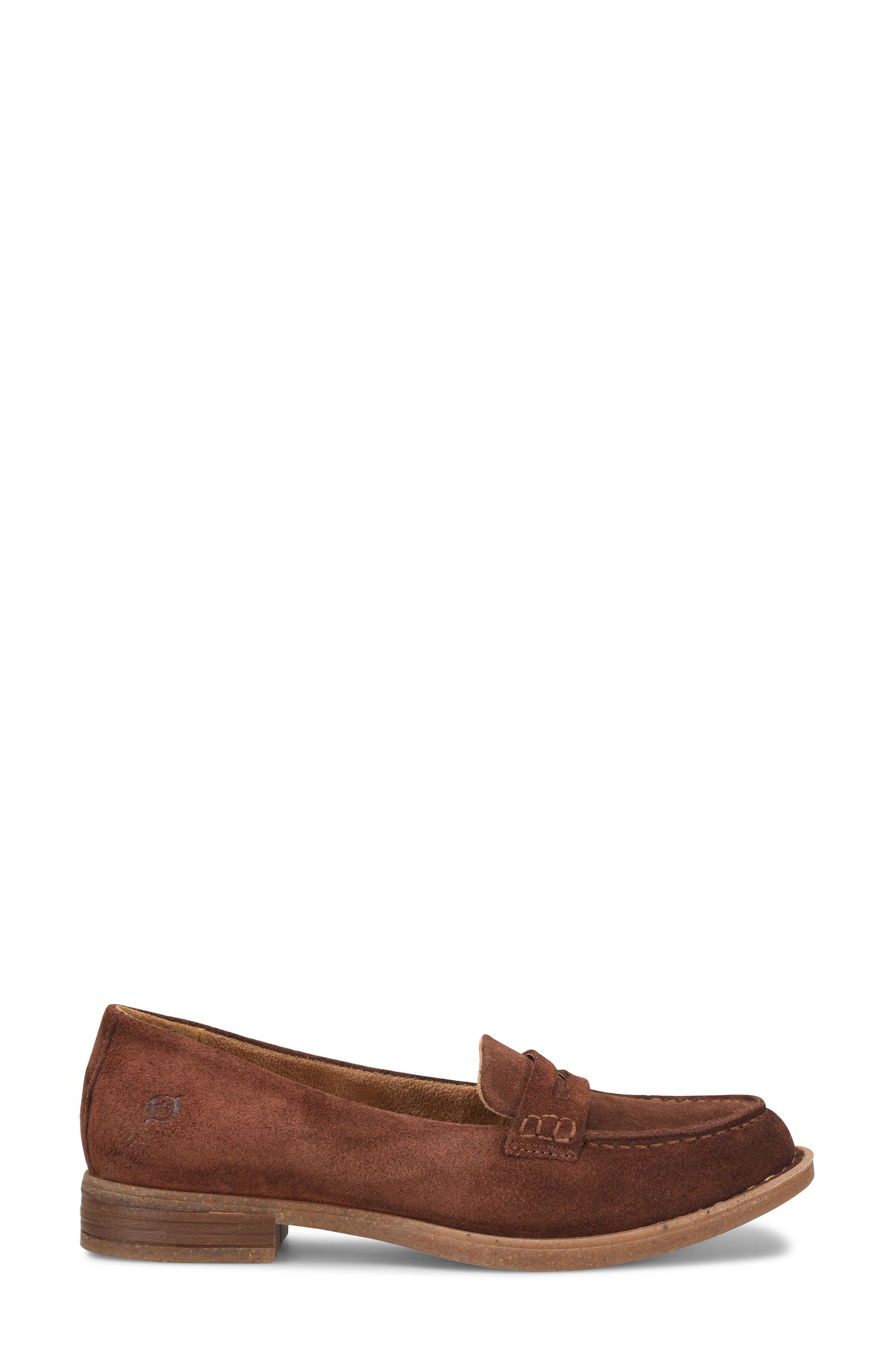 Børn Marlo Penny Loafer, Alternate, color, Dark Brown Suede