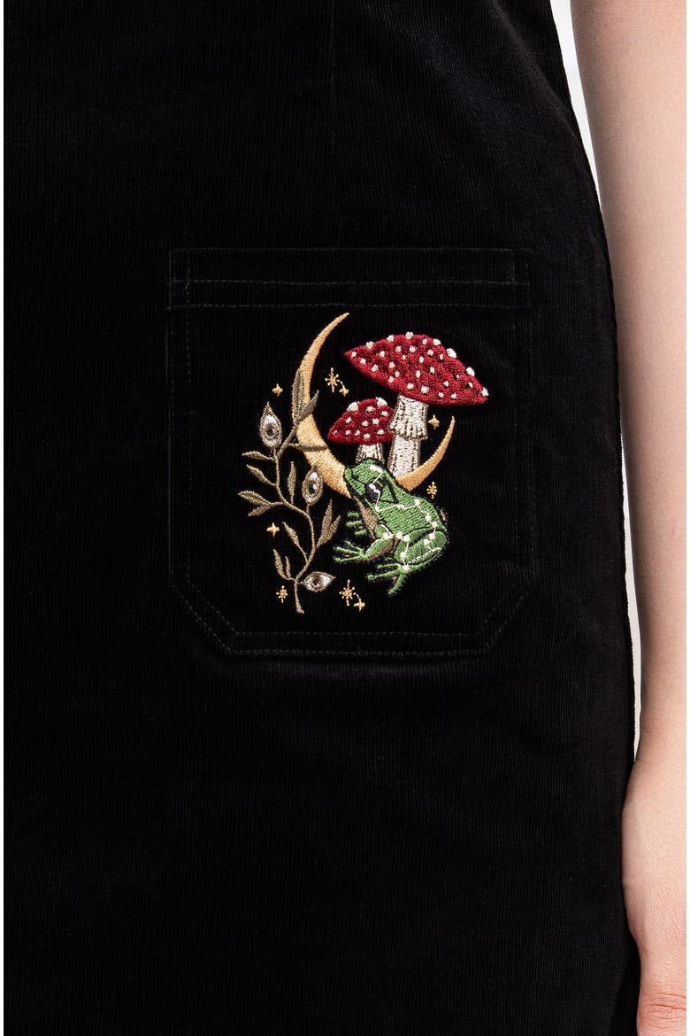 Swamplife Mini Pinafore Dress, Alternate, color, Black