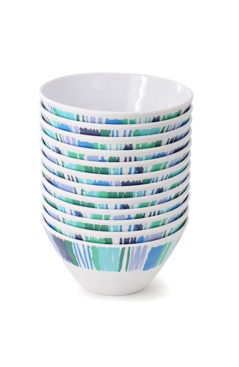Gibson Home Tropical Sway Orleans 12 Piece 6 Inch Melamine Bowl Set, Alternate, color, Blue