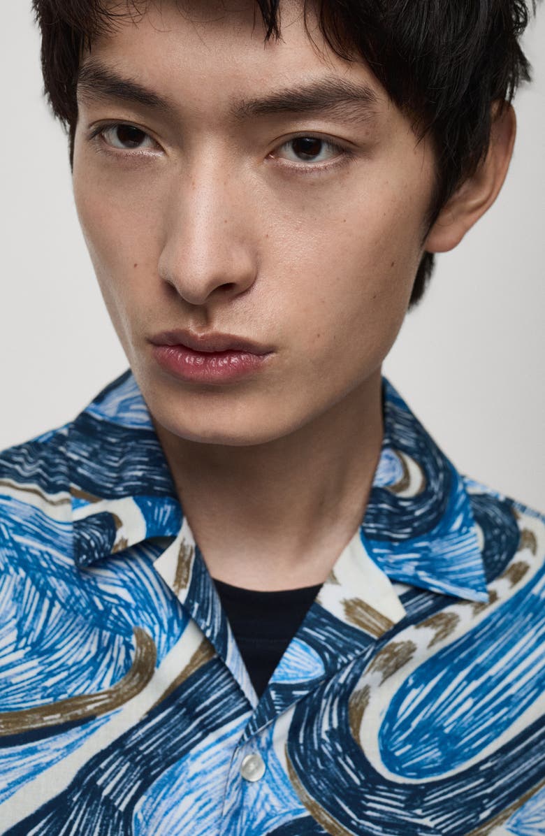 MANGO Regular Fit Print Camp Shirt, Alternate, color,