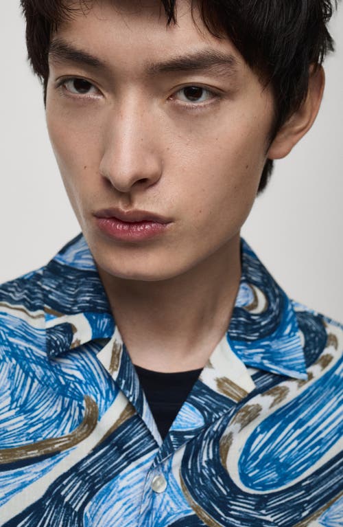 Mango Regular Fit Print Camp Shirt In Multi