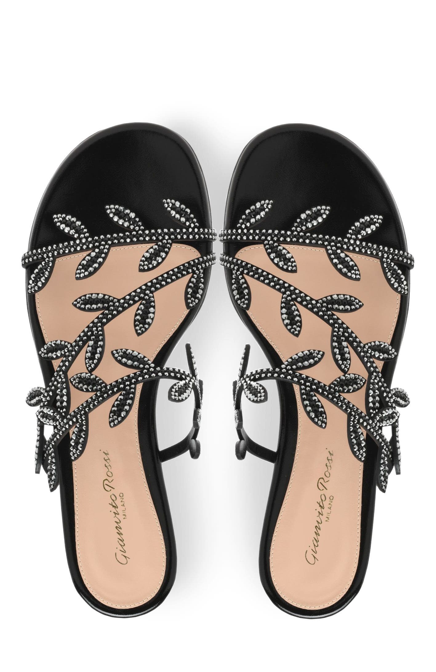 Crystal Flavia 05 Sandal, Alternate, color, Black Leather