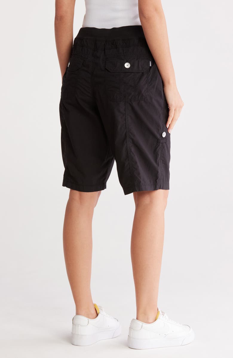 DKNY Peached Poplin Shorts, Alternate, color, Black