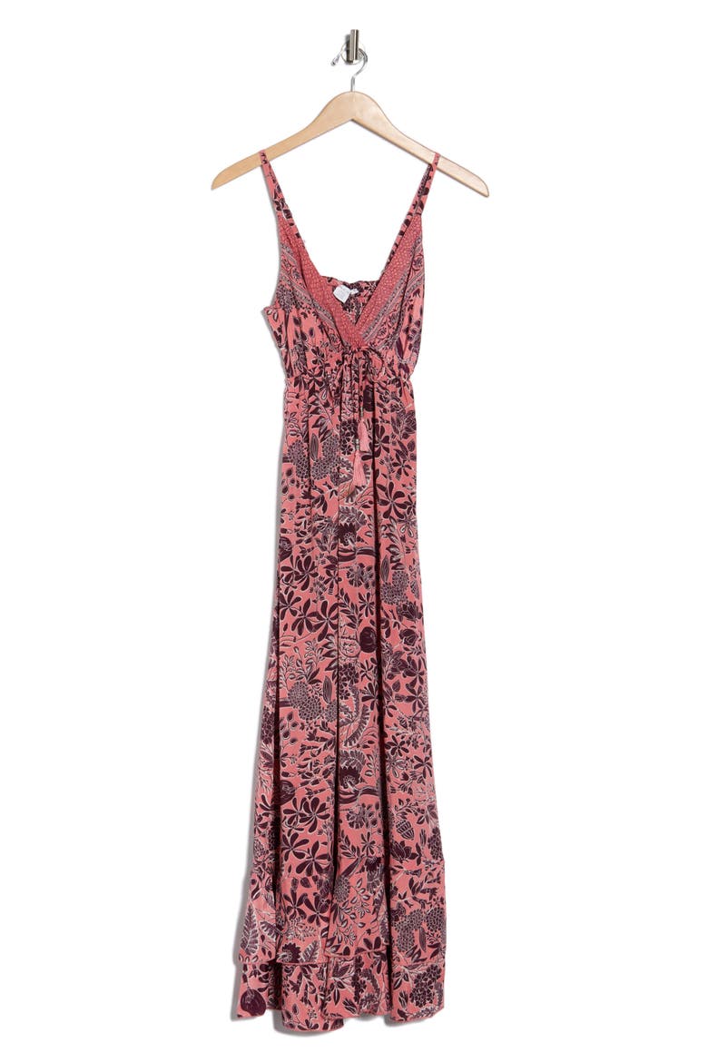 Floral V-Neck Maxi Dress, Alternate, color, PINK