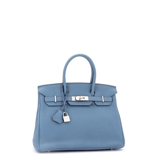 Pre-owned Hermes Hermes Birkin Handbag Blue Togo With Palladium Hardware 35 In Blue