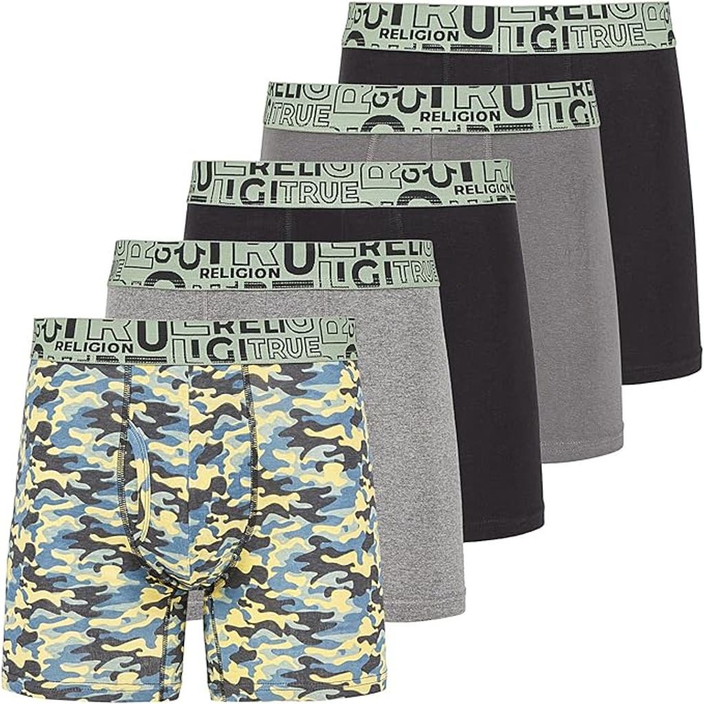 True Religion Boxer Briefs Stretch Underwear Pack Of 5 In Multi