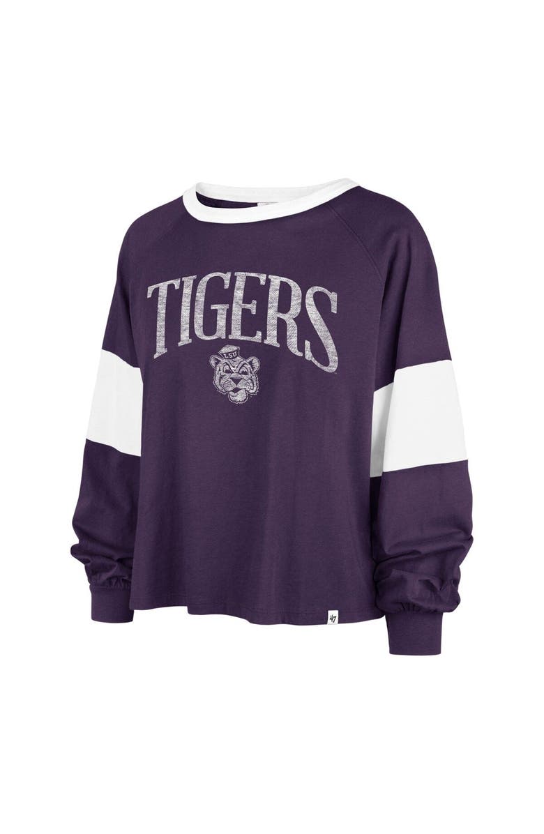 '47 Women's '47  Purple LSU Tigers Upside Rhea Raglan Long Sleeve T-Shirt, Alternate, color, 